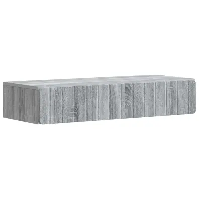 vidaXL Stenska stranska miza Siva Sonoma 87,5 x 34,5 x 17 cm