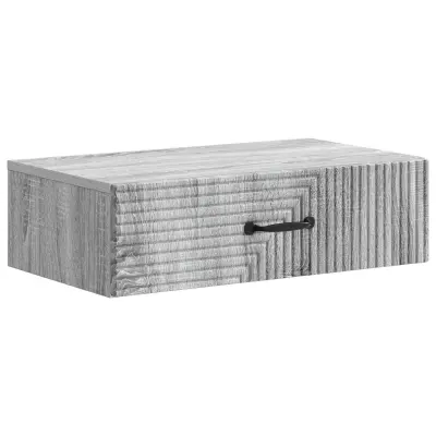 vidaXL Stenska stranska miza Siva Sonoma 59 x 34,5 x 17 cm