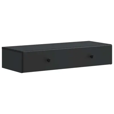 vidaXL Stenska stranska miza Črna 87,5 x 34,5 x 17 cm Inženirski les