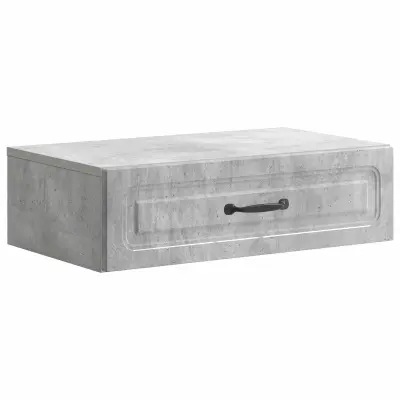 vidaXL Stenska stranska miza Betonsko siva 59 x 34,5 x 17 cm