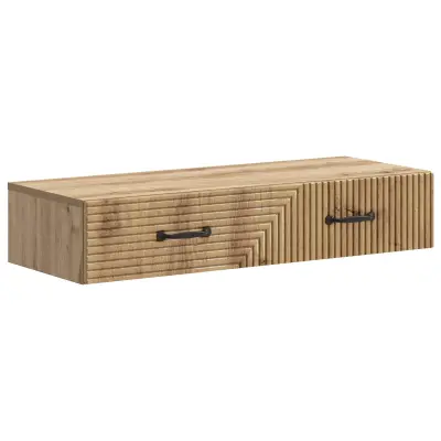 vidaXL Stenska stranska miza Artisan hrast 87,5 x 34,5 x 17 cm