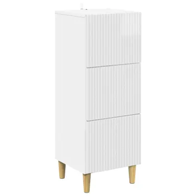 vidaXL Predalna omara Bela visok sijaj 33 x 34,5 x 90 cm