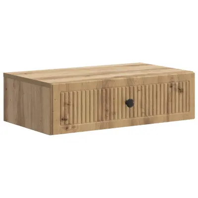 vidaXL Stenska stranska miza Artisan hrast 59 x 34,5 x 17 cm