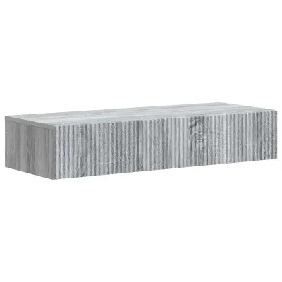 vidaXL Stenska stranska miza Siva Sonoma 87,5 x 34,5 x 17 cm