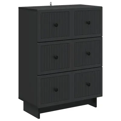vidaXL Predalna omara Črna 66 x 34,5 x 90 cm Inženirski les
