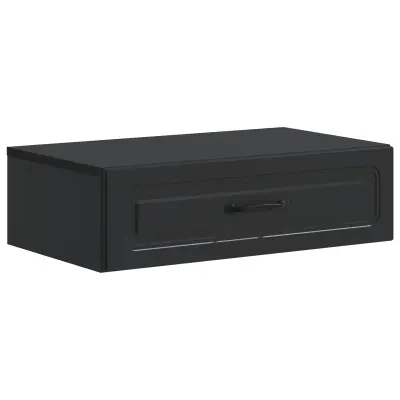 vidaXL Stenska stranska miza Črna 59 x 34,5 x 17 cm Inženirski les