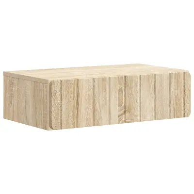 vidaXL Stenska stranska miza Sonoma hrast 59 x 34,5 x 17 cm