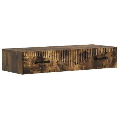 vidaXL Stenska stranska miza Dimljen hrast 87,5 x 34,5 x 17 cm