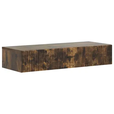 vidaXL Stenska stranska miza Dimljen hrast 87,5 x 34,5 x 17 cm