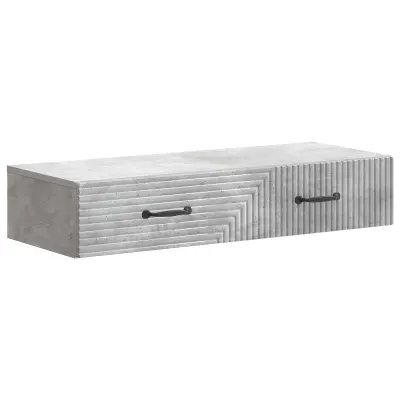 vidaXL Stenska stranska miza Betonsko siva 87,5 x 34,5 x 17 cm