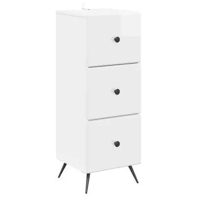 vidaXL Predalna omara Bela visok sijaj 33 x 34,5 x 90 cm