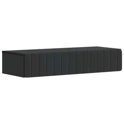 vidaXL Stenska stranska miza Črna 87,5 x 34,5 x 17 cm Inženirski les