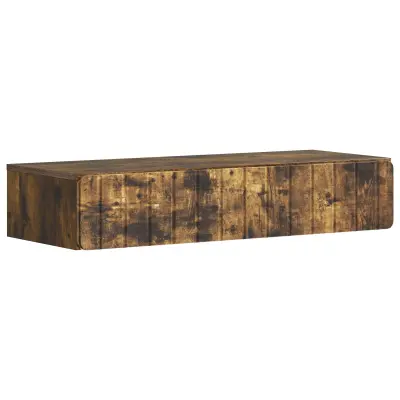 vidaXL Stenska stranska miza Dimljen hrast 87,5 x 34,5 x 17 cm