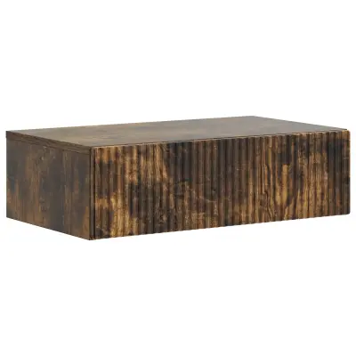 vidaXL Stenska stranska miza Dimljen hrast 59 x 34,5 x 17 cm