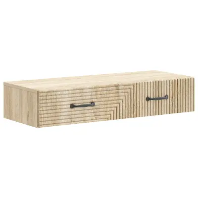 vidaXL Stenska stranska miza Sonoma hrast 87,5 x 34,5 x 17 cm