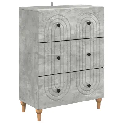 vidaXL Predalna omara Betonsko siva 66 x 34,5 x 90 cm Inženirski les