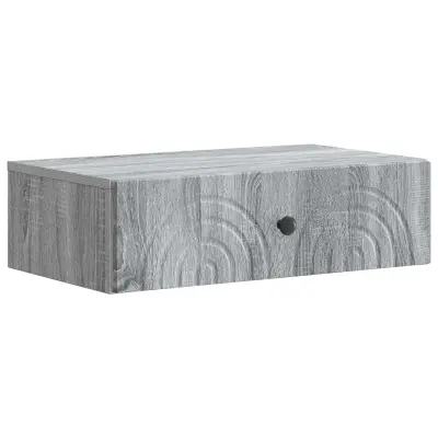 vidaXL Stenska stranska miza Siva Sonoma 59 x 34,5 x 17 cm
