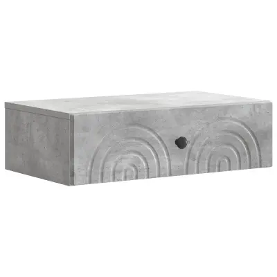 vidaXL Stenska stranska miza Betonsko siva 59 x 34,5 x 17 cm