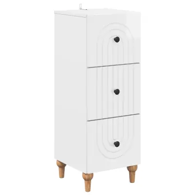vidaXL Predalna omara Bela visok sijaj 33 x 34,5 x 90 cm