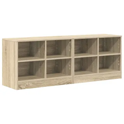 vidaXL Posteljna omarica s polico 2 pcs Sonoma hrast 66 x 33 x 48 cm