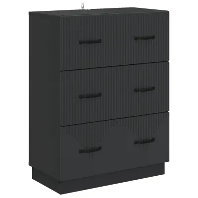vidaXL Predalna omara Črna 66 x 34,5 x 87 cm Inženirski les