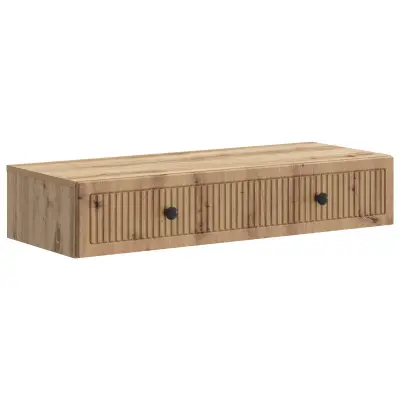 vidaXL Stenska stranska miza Artisan hrast 87,5 x 34,5 x 17 cm