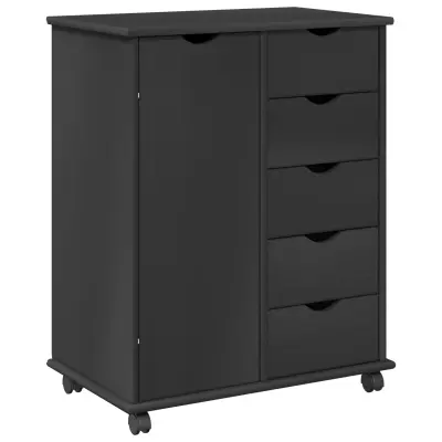 vidaXL Gležnji kabinet Siva 63,5 x 39 x 79 cm Masivno borovo les