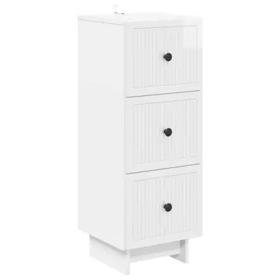 vidaXL Predalna omara Bela visok sijaj 33 x 34,5 x 90 cm