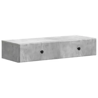vidaXL Stenska stranska miza Betonsko siva 87,5 x 34,5 x 17 cm