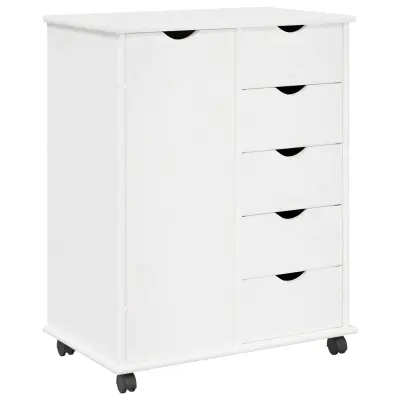 vidaXL Gležnji kabinet Bela 63,5 x 39 x 79 cm Masivno borovo les