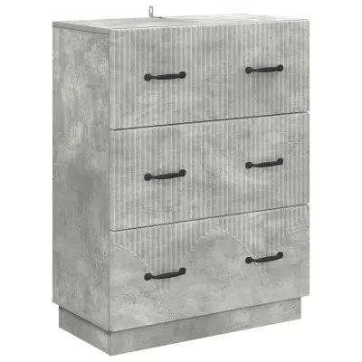 vidaXL Predalna omara Betonsko siva 66 x 34,5 x 87 cm Inženirski les