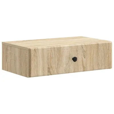 vidaXL Stenska stranska miza Sonoma hrast 59 x 34,5 x 17 cm