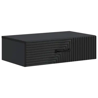 vidaXL Stenska stranska miza Črna 59 x 34,5 x 17 cm Inženirski les