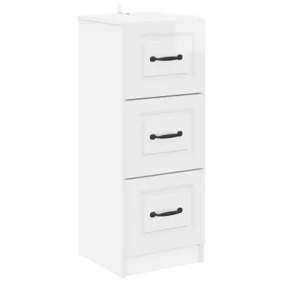 vidaXL Predalna omara Bela visok sijaj 33 x 34,5 x 87 cm