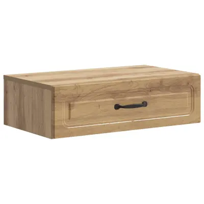 vidaXL Stenska stranska miza Artisan hrast 59 x 34,5 x 17 cm