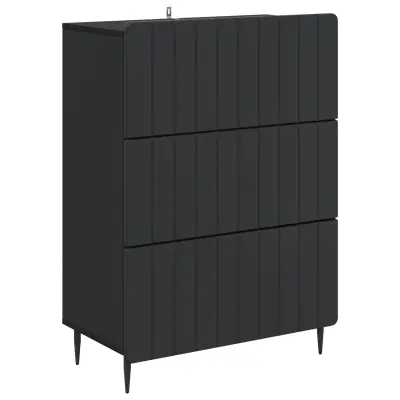 vidaXL Predalna omara Črna 66 x 34,5 x 92 cm Inženirski les