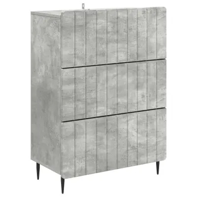 vidaXL Predalna omara Betonsko siva 66 x 34,5 x 92 cm Inženirski les