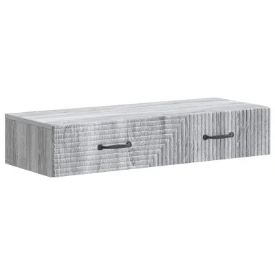 vidaXL Stenska stranska miza Siva Sonoma 87,5 x 34,5 x 17 cm