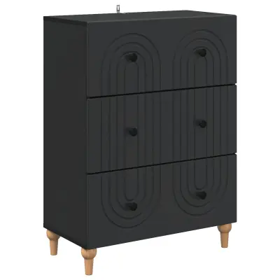 vidaXL Predalna omara Črna 66 x 34,5 x 90 cm Inženirski les