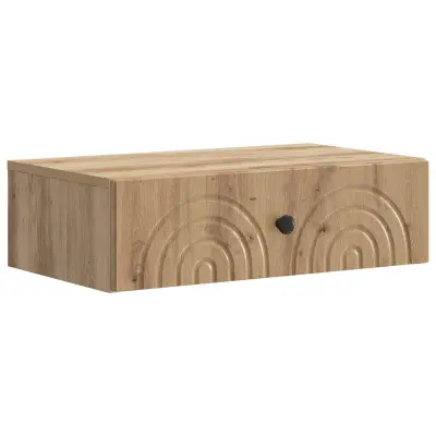 vidaXL Stenska stranska miza Artisan hrast 59 x 34,5 x 17 cm