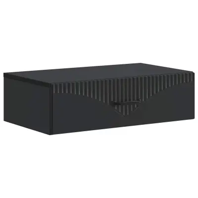 vidaXL Stenska stranska miza Črna 59 x 34,5 x 17 cm Inženirski les