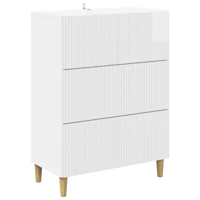 vidaXL Predalna omara Bela visok sijaj 66 x 34,5 x 90 cm
