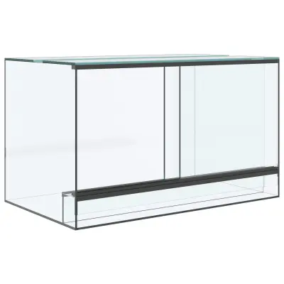 vidaXL Terarij s shranjevanjem Transparentno 50 x 30 x 30 cm Steklo