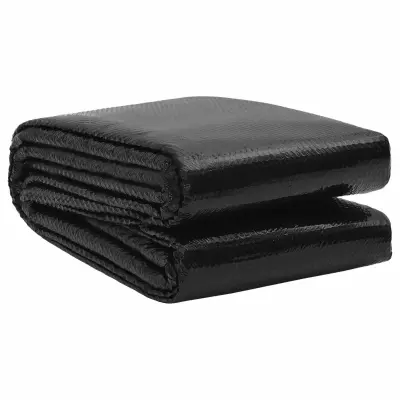 vidaXL Pokrov za bazen ekstra težak 488 x 244 cm Kvadrat PE Črna