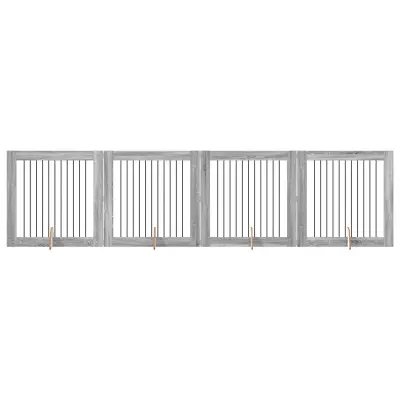 vidaXL Vrata za pse z stojali 4 pcs Siva Sonoma 100 x 100 cm