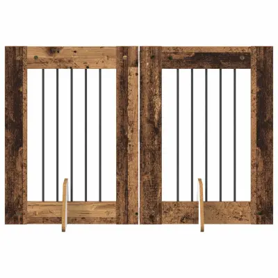 vidaXL Vrata za pse z stojali 2 pcs Star les 60 x 80 cm Inženirski les