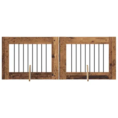 vidaXL Vrata za pse z stojali 2 pcs Star les 80 x 60 cm Inženirski les