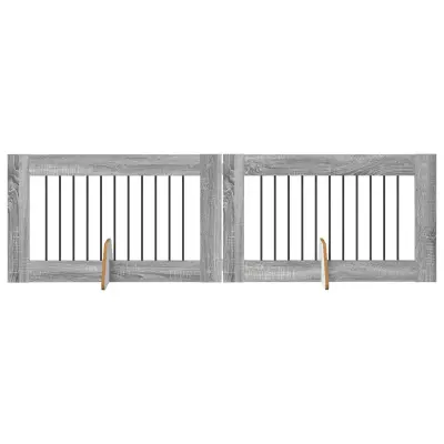 vidaXL Vrata za pse z stojali 2 pcs Siva Sonoma 100 x 60 cm