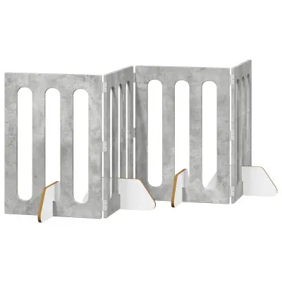 vidaXL Zložljiva ograda za hišne ljubljenčke 4 pcs Beton Siva