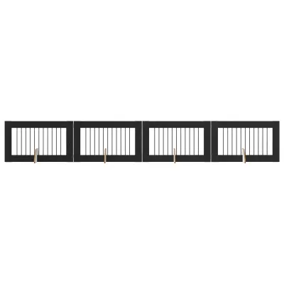 vidaXL Vrata za pse z stojali 4 pcs Črni hrast 100 x 60 cm